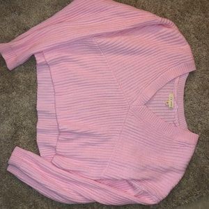 semi cropped pink sweater